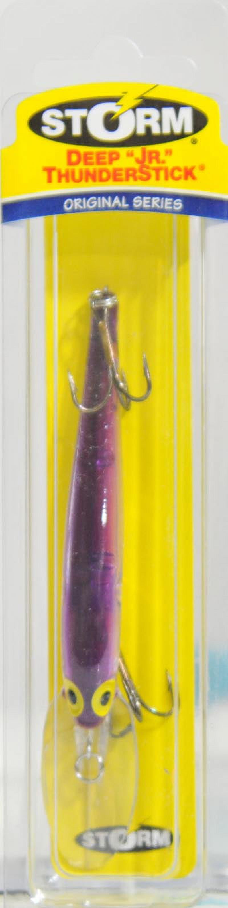 (2 pack) Storm Original Jr. Thunderstick Deep Jerkbait 3 1/2" Fishing Lure 5/16oz Prizmflash Purple Back