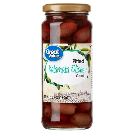 Great Value Pitted Kalamata Greek Olives, 6.35 oz Jar