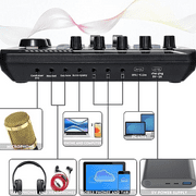 Vinci Professional Audio Mixer Kit Sound Board Console System 3.5mm Microphone Sound Card for Podcast Recording Vocal Game Voice DJ Live