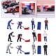 thumbnail image 2 of Figura de diorama diminuta de un reparador de automóviles, modelo de construcción de calles, diseño de carreteras, escenario azul, 2 of 9