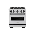 thumbnail image 2 of ZLINE Autograph Edition 30 in. 4.2 cu. ft. Classic Dual Fuel Range with 4 Burner Gas Cooktop and Electric Convection Oven in Stainless Steel with Matte Black Accents (CDRZ-30-MB), 2 of 2
