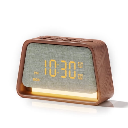 Alarm Clock with White Noise Machine & Night Light for Bedroom, 20 Soothing Sleep Sounds, Gentle