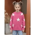 thumbnail image 6 of Afdoent Girls Sweaters Star Pattern Knitted Sweater Cozy Casual Crewneck Pullover for Kids 10-12 Years, 6 of 7