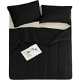 thumbnail image 4 of 3 Piece Luxury Thicker Pattern Comforter Set, 800 TC, 100% Egyptian Cotton, Full/Queen Size Black Solid Color, 4 of 6