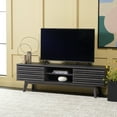 thumbnail image 2 of SAFAVIEH Esma 2 Shelf Media Stand, Distressed Black (58.7 in. W x 15.2 in. D x 18.6 in. H), 2 of 16
