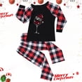 thumbnail image 2 of Odeerbi Christmas Pajamas for Family Holiday Plaid Long Sleeve Family Christmas Pajamas Matching Sets Kids Print Parent-child Suit Two-Piece Sleepwear Xmas Family Matching PJs Set Black, 2 of 5