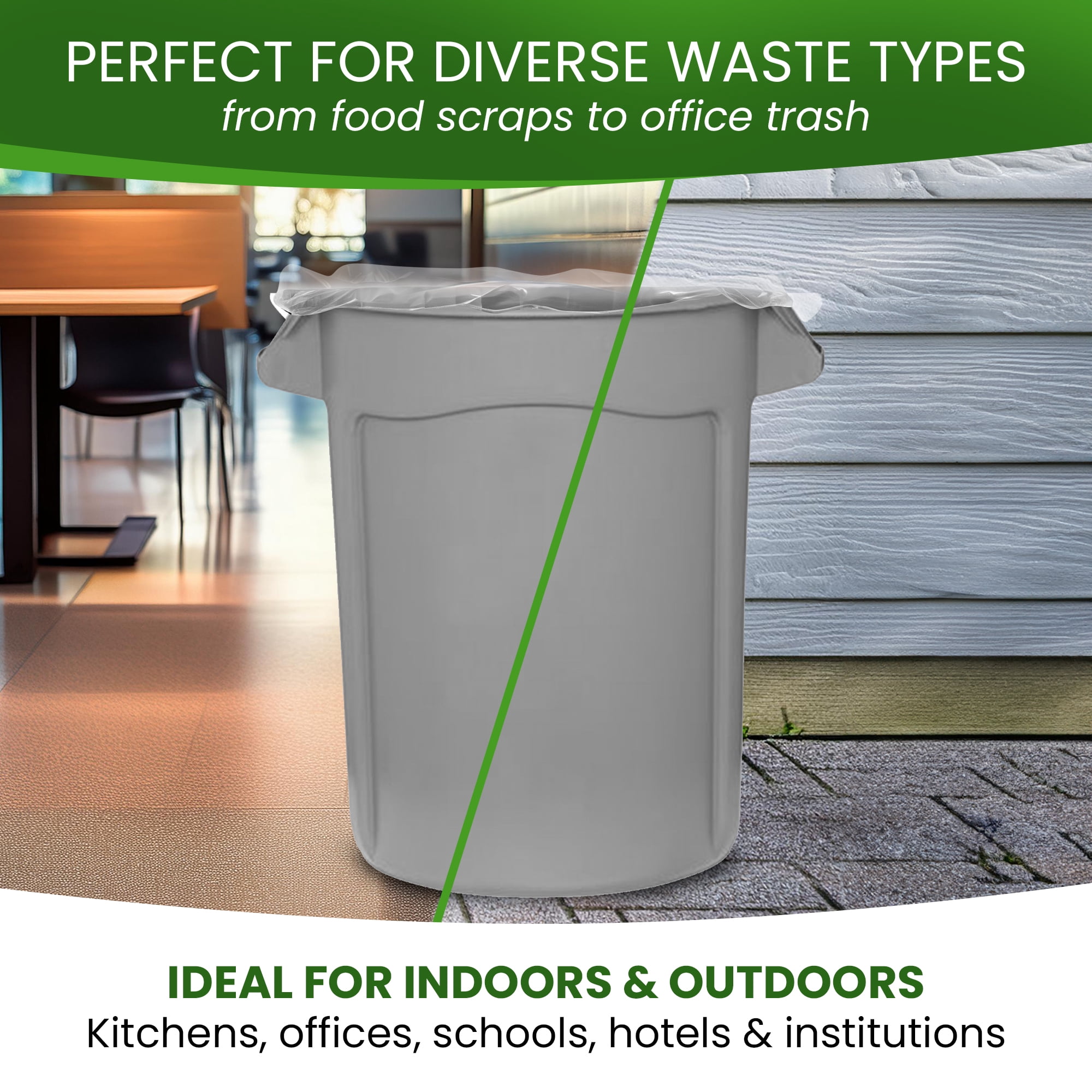 Best Option 40-45 Gallon Clear Trash Bags, 50 Count Box, (40x46-inch) Commercial Heavy-Duty Garbage and Recycling Can Liners