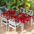 thumbnail image 2 of Valentine's Day Birds Table Cloths for 4 Foot Rectangle Tables, Love Branches Red Black Buffalo Plaid Patio Waterproof Elastic Fitted Tablecloths, Washable Rectangular Table Cover for Camping, 2 of 8