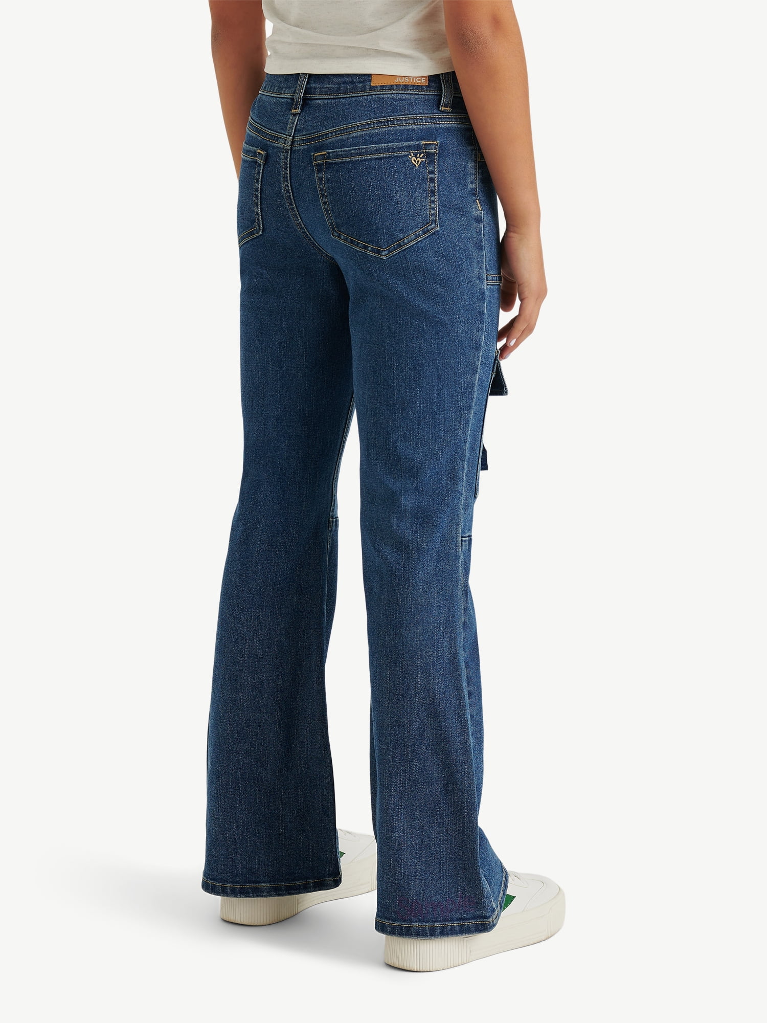 Justice Girl's Cargo Flare w/ Keychain, Sizes 6-18, Slim & Plus