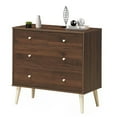 thumbnail image 1 of Gymax 4-Drawer Dresser Chest Cabinet Storage Organizer Rubber Leg W/Rail Walnut Finish, 1 of 10