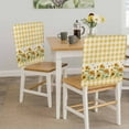 thumbnail image 5 of Chair Covers Set of 4 Sunflower Bee Chair Slipcover Protector Stretch Chair Covers Yellow Buffalo Plaid Check Chair Back Covers for Dining Chairs Kitchen Dinner Home Party Decor, 5 of 9