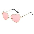 thumbnail image 2 of Pink Heart Shape Sunglasses Retro Aviator Sunglasses for Women Men Womens Sunglasses Trendy AC+Metal Polarized Trendy Vintage 70s Rectangle Womens Shades Sun Glasses UV Protection One Size, 2 of 2