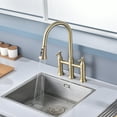 thumbnail image 4 of SUMERAIN 8-Inch Centerset Kitchen Bridge Faucet with Pull Down Sprayer 3 Hole Kitchen Faucet Stainless Steel, Brushed Gold, 4 of 10