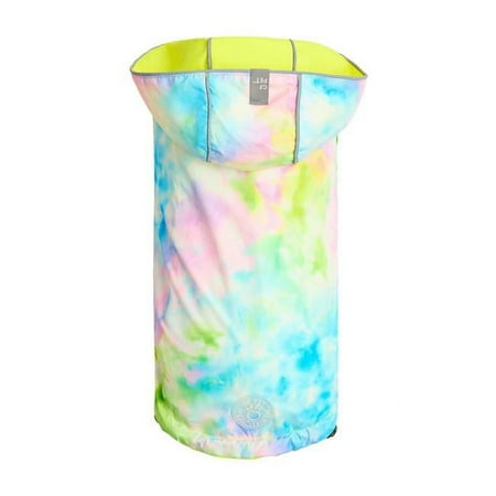 UPC: 0824348863611 | GF Pet GJ023S1-TD-2XS Reversible Raincoat  Neon Yellow with Tie Dye – 2XS