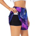 thumbnail image 2 of Haiem Dreamy Colorful Starry Sky Women's 2 in 1 Running Shorts - Lightweight Athletic Workout Gym Yoga Breathable Sports Shorts Liner with Phone Pockets-X-Large, 2 of 9
