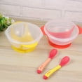 thumbnail image 3 of 2 Set Transparent Baby Suction Bowl Infant Training Bowl Feeding Tableware with Heat Sensitive Spoon (Red And Yellow), 3 of 7