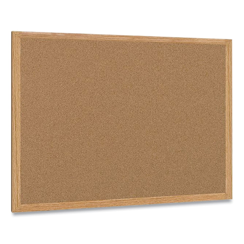 MasterVision Earth Cork Bulletin Board, 36" X 48", Oak MDF Frame