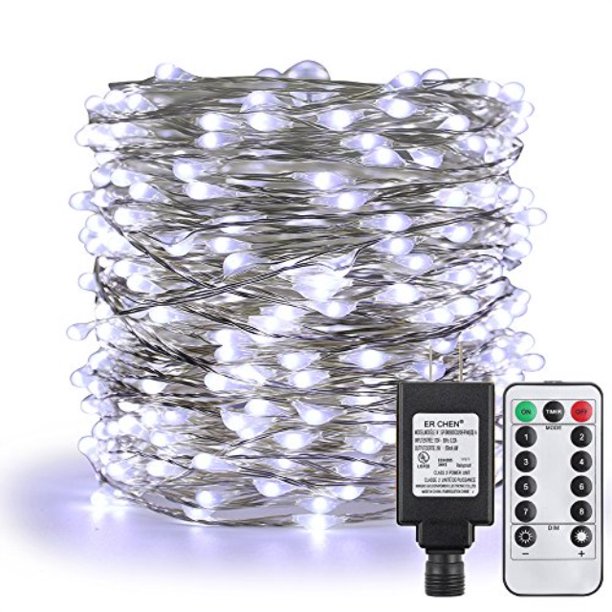 er chen dimmable led string lights plug in with remote, 105ft 300leds