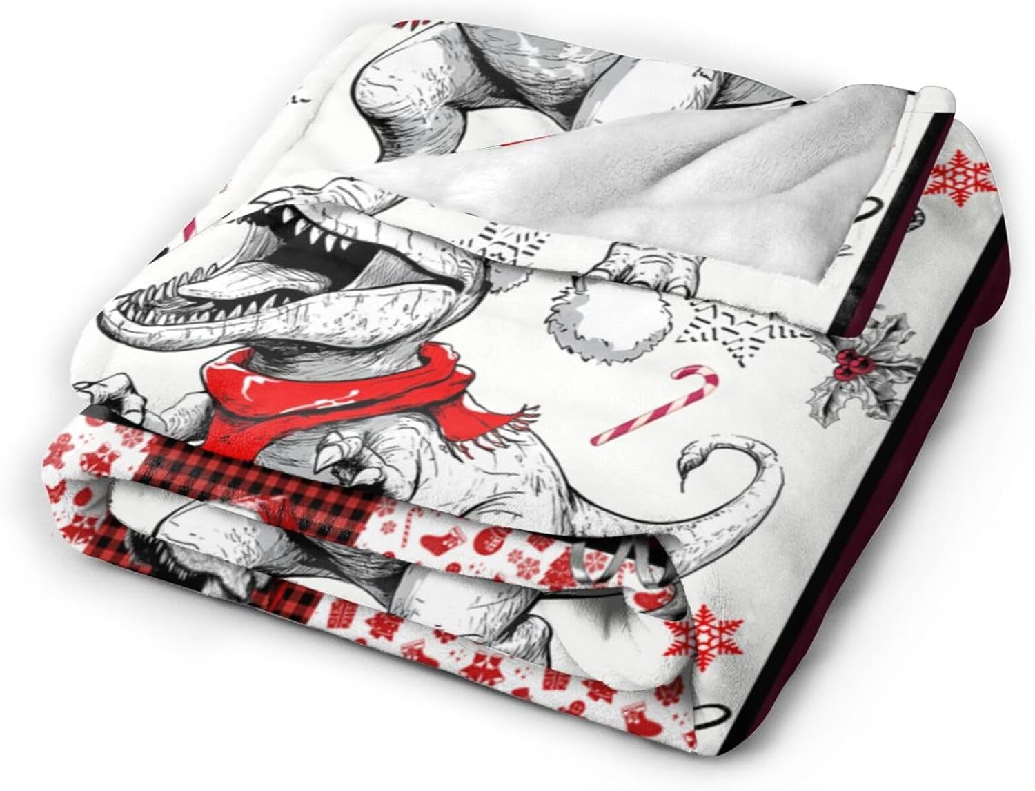 Christmas Dinosaur Blanket Cute Dinosaur Flannel Plush Throw Blanket Cozy Dinosaur Decor Fleece Bedding Stuff Blanket Gifts for Dinosaur Lover Girls Boys Kids Adults Women Bed Travel 60"x80"