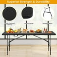 thumbnail image 5 of Dkelincs 6ft Plastic Folding Table Portable Camping Dining Party Table with Carrying Handle, Ratten, 5 of 7
