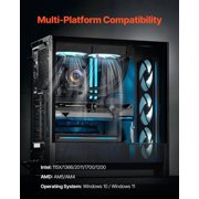 AIO CPU Liquid Cooler with 2.1 LCD Display, ARGB Lighting, 3x 120mm PWM Fans, High-Speed Pump, Universal Intel & AMD Socket Compatibility for Efficient PC Cooling