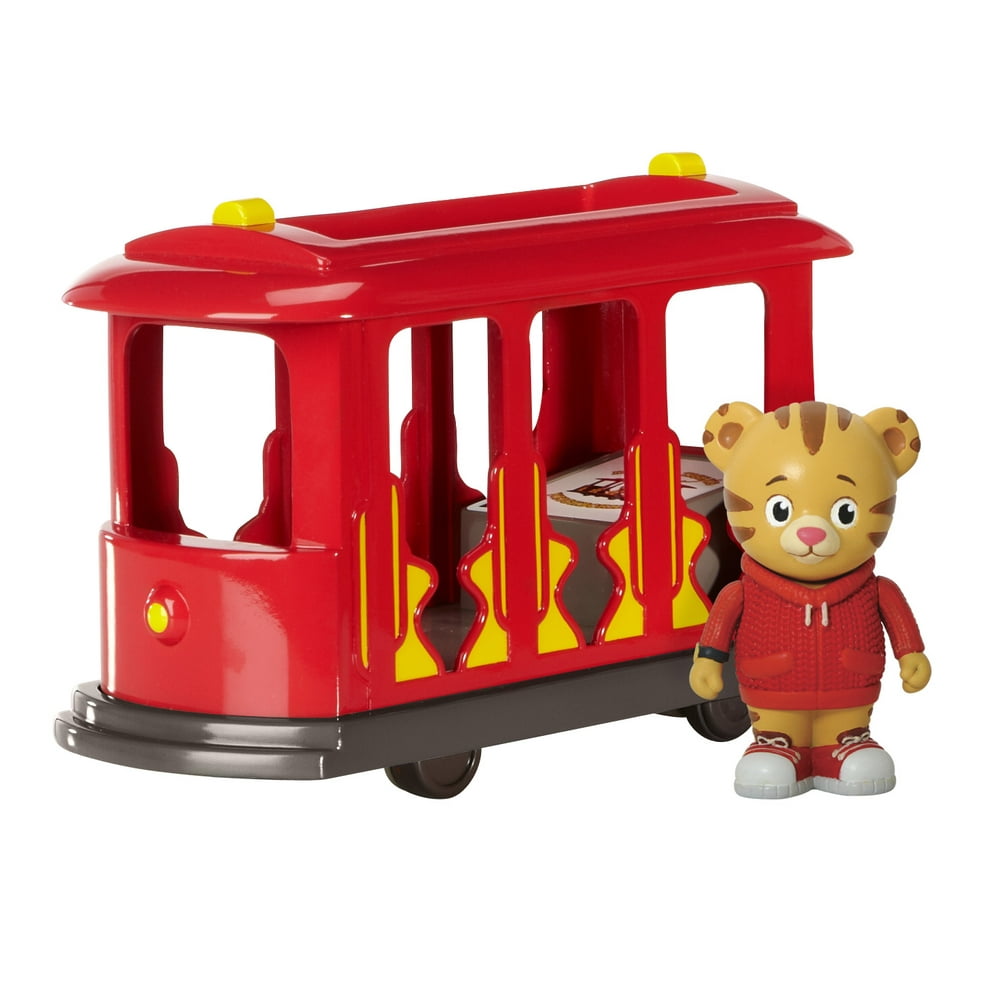 daniel tiger's neighborhood trolley with daniel tiger figure