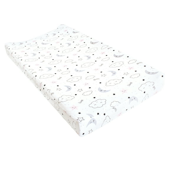 Hudson Baby Infant Girl Changing Pad Cover, Dreamer, One Size