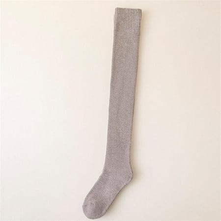 

Long Socks Winter Women Stockings Thick Cotton Solid Warm Thigh High Street Fashion Young Casual Knee Terry Socks Harajuku