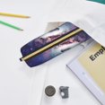 thumbnail image 6 of Rateoe Planets Stars And Galaxies Print Leather Pencil Case with Smooth Zipper, Compact Storage for Writing Tools & Art Supplies, 8.26" x 1.96" x 2.16", 6 of 7