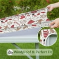 thumbnail image 6 of White Christmas Cookie Pattern Square Fitted Tablecloth with Elastic Edge,Square Table Cover,Washable Elastic Table Cover for Home Kitchen Party Decor 34"x34", 6 of 6