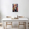 thumbnail image 3 of ZHONGYUTONG Abstract Lion Wall Art Colorful Lion Painting Wildlife Picture African Animal Canvas Art for Home Bathroom Office Wall Decor Frame (12.00" x 18.00"), 3 of 5