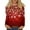 Vermilion, variant on WTOBBY Women's Fashion Christmas Print Round Neck Long Sleeve Pullover Top, Holiday Themed Tree and Snowflake Design Sweater for Women,Dark Green L
