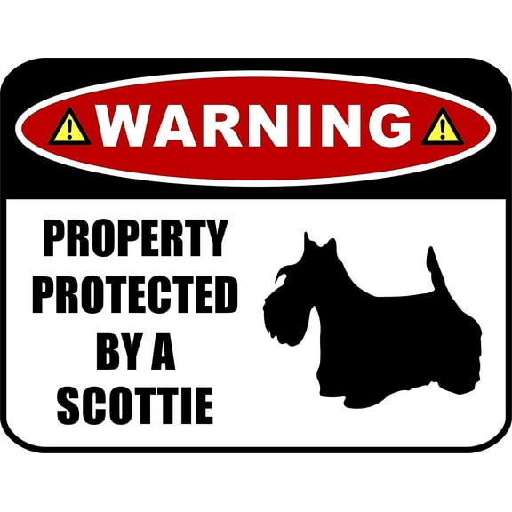 PCSCP Warning Property Protected by a Scottie (SILHOUETTE) 11.5 inch x 9 inch Laminated Dog Sign