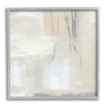 Stupell Industries Abstract Beige Lines Arrangement Painting Gray Framed Art Print Wall Art, Design by Annie Warren