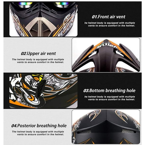 Motorcycle Helmet, Youth Kids ATV Motocross Dirt Bike BMX MX