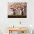thumbnail image 2 of Acheng Pink Floral Pictures Wall Art Decor Pink and Grey Flowers in Vase Canvas Art Painting Farmhouse Decoration Ready to Hang 20x16in, 2 of 6