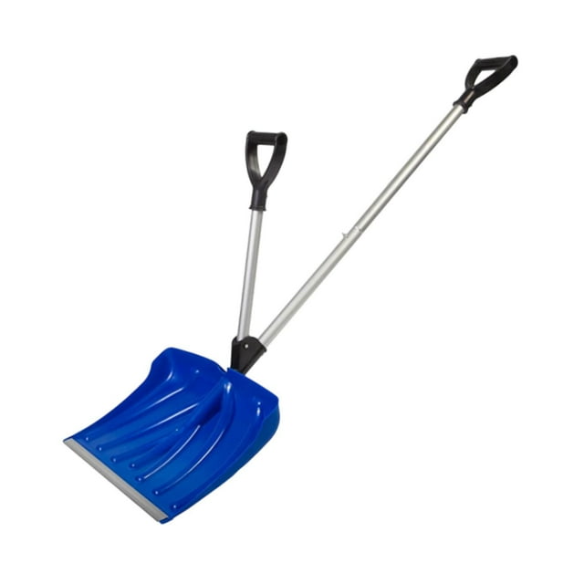 Colaxi Pelle à Neige Déneigement Ergonomique, avec Poignée Assistée, Pousse-Neige Portable Robuste pour Allée Garage Camping Extérieur Bleu