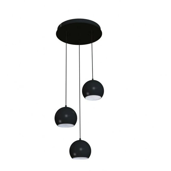 RXYP08BKRND3 AFX Roxy - 3 Light Triple Pendant In Modern Style-6.25 Inches Tall and 18 Inches Wide-Black Finish