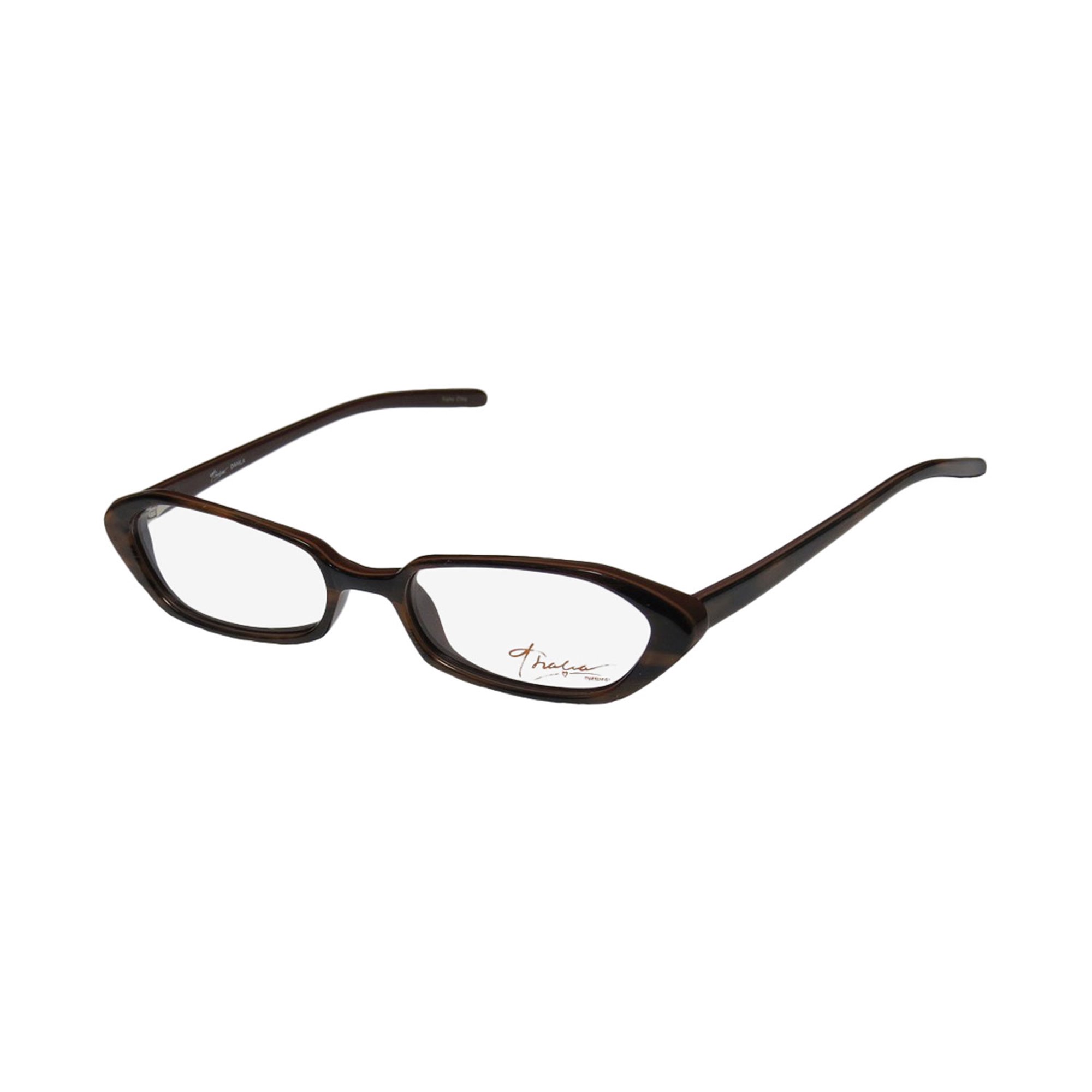 NEW THALIA DAHILA WOMENS/LADIES DESIGNER FULL-RIM CHOCOLATE PLASTIC TEMPLES STUNNING FRAME DEMO LENSES 49-16-135 SPRING HINGES EYEGLASSES/SPECTACLES