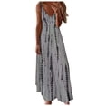 thumbnail image 2 of Femmes Été Boho Plage Imprimé Longue Robe Dentelle Épaule Froide Casual Maxi Robe, 2 of 5