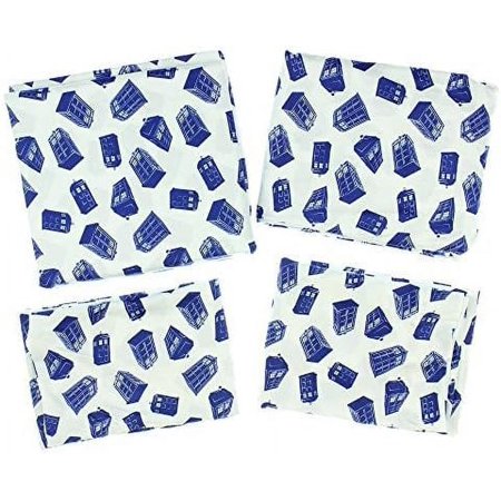 Doctor Who Tardis All Over Print Queen Size Sheet Set by