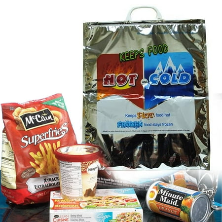 Large Travel Tin - 1Pc X Large Hot Cold Insulated Foil Grocery Bag Holds 30Lbs Thermal Food Storage