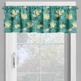 thumbnail image 2 of Ambesonne Exotic Valance Pack of 2, Plumeria Palm Leaves Art, 54"X12", Sea Green Yellow, 2 of 5