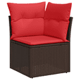 thumbnail image 3 of vidaXL 9 Piece Garden Sofa Set with Cushions Brown Poly Rattan, 3 of 5