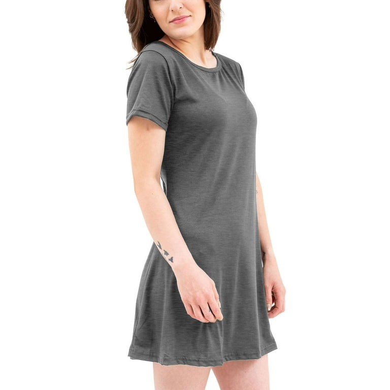 ワンピース Hashtag DDD Casual Cotton Gray Short Sleeve T-Shirt Dress Deago Women's Sundress Short Sleeve Casual T-shirt Dress