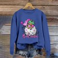 thumbnail image 2 of Sgkm Plus Size Womens Sweatshirt Vintage Christmas Print Cozy Festive Design Oversized Shirts for Women Top Sunny Outings M Blue, 2 of 4