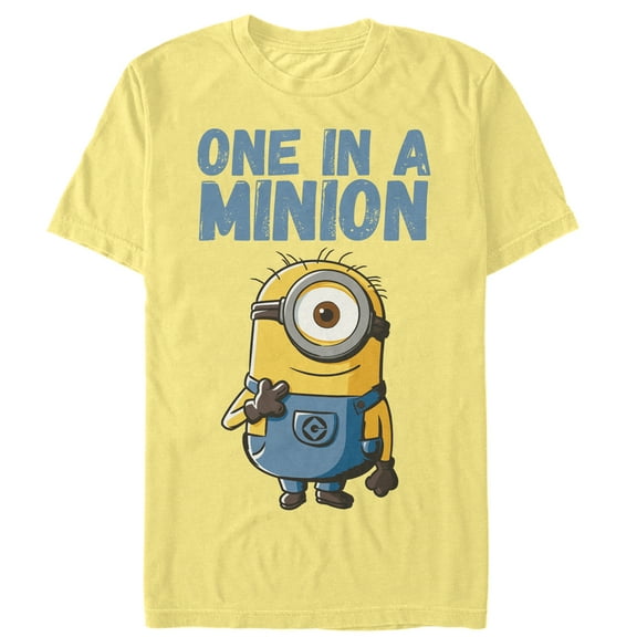 Men's Despicable Me Cute One in a Minion  Graphic Tee Banana X Large