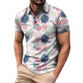 thumbnail image 1 of Men's Golf Shirt Casual Sports V Neck Ribbed Collar Short Sleeve Fashion Casual Solid Color Plain Spring & Summer Regular Fit2XL, 1 of 5
