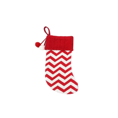 

Xinqinghao Christmas Decorations Creative Knitted Striped Christmas Socks Large Candy Socks A
