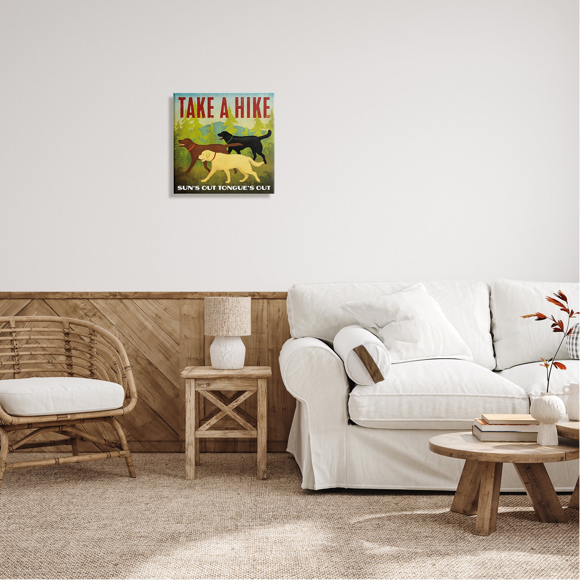 Stupell Industries Hiking Dogs Phrase Animals & Insects Painting Gallery Wrapped Canvas Print Wall Art, 17 x 17
